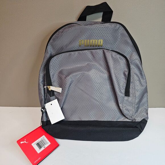 NWT Puma Gray and Black Backpack Zippered Bookbag - Picture 1 of 2